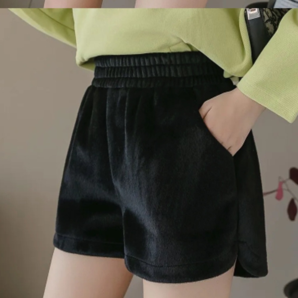 OTIS & MACLAIN Hi Rise Velvet Roller Derby Shorts